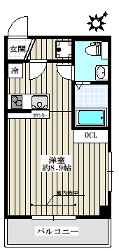 第一金井ビル 3階 1Kの間取り