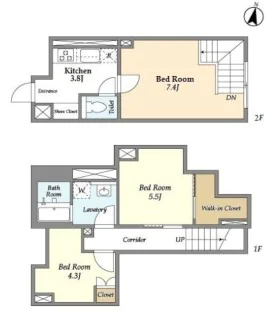 【築浅】コンフォリア本駒込一丁目（旧：リビオメゾン本駒込） 2階 3Kの間取り
