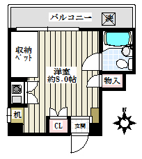 オコスビル 3階 1Rの間取り