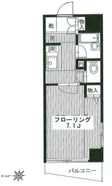 メインステージ本駒込駅前 2階 1Kの間取り