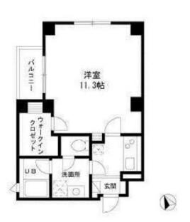 セントレジスM 2階 1Kの間取り