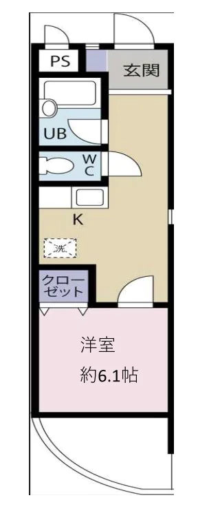 ベイ・アルファ上富士 2階 1Kの間取り