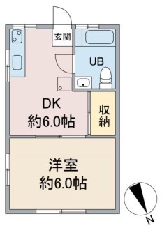 上野アパートメント 1階 1DKの間取り