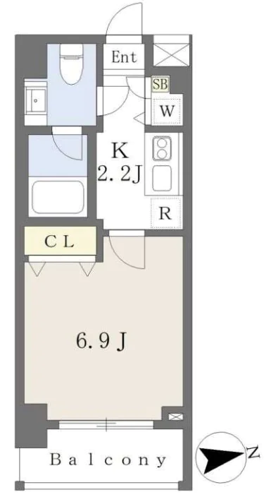 ステージグランデ本郷 3階 1Kの間取り