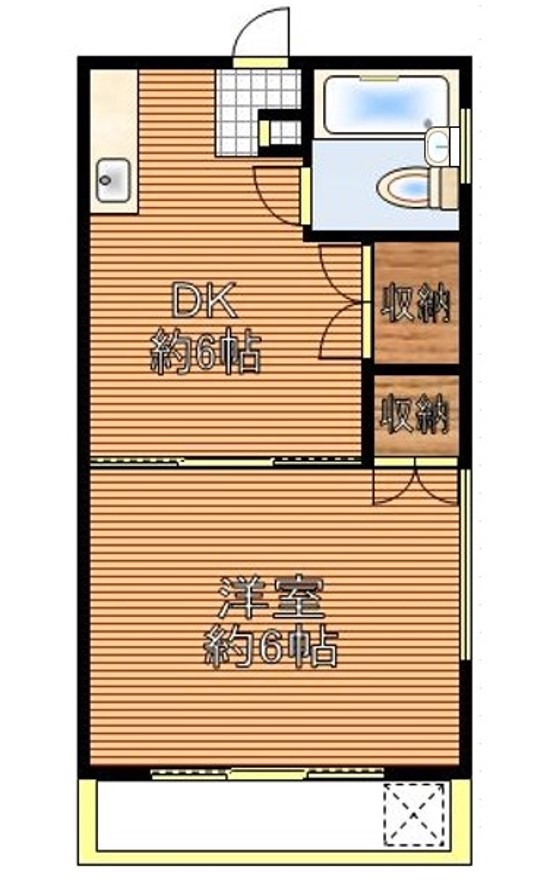 光ビル（千石） 5階 1DKの間取り