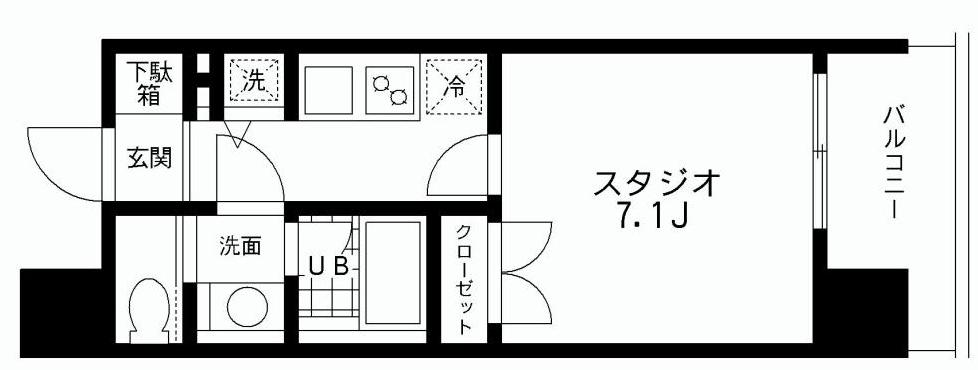 レジディア文京本郷 9階 1Kの間取り