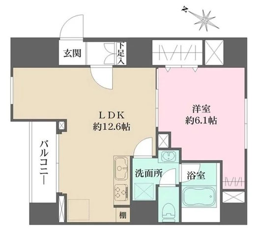 WHARF文京茗荷谷 1階 1LDKの間取り