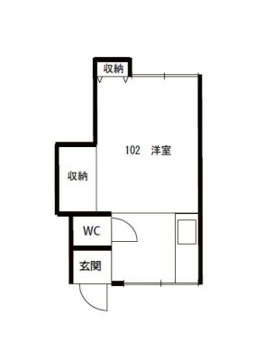 青木荘 1階 1Kの間取り