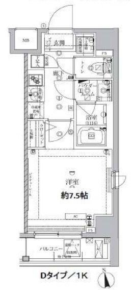 アルテシモ　モーレ 2階 1Kの間取り