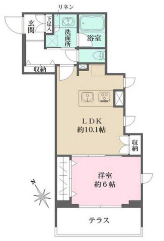 ＡＣＰレジデンス文京春日 1階 1LDKの間取り