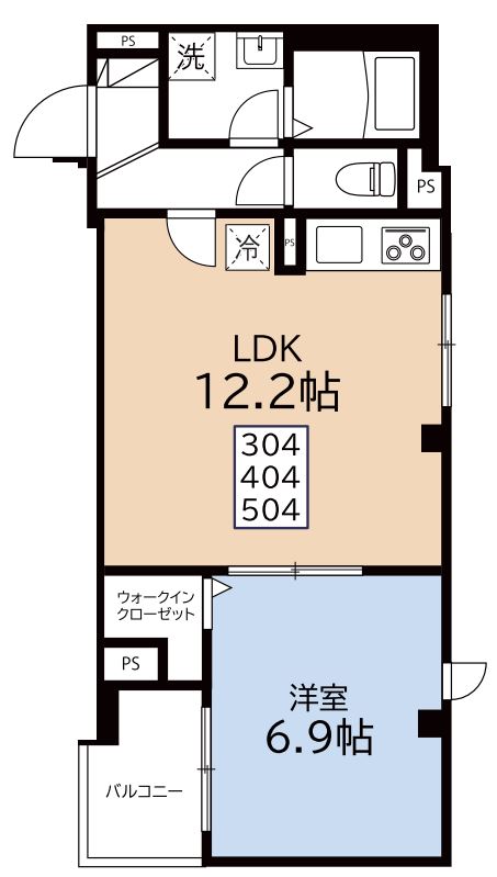 (仮称)田端新町1丁目Project 4階 1LDKの間取り