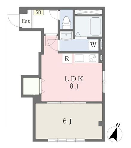 リシェス文京本駒込 1階 1LDKの間取り