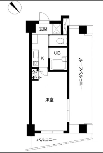 スカイコート目白台 6階 1Kの間取り