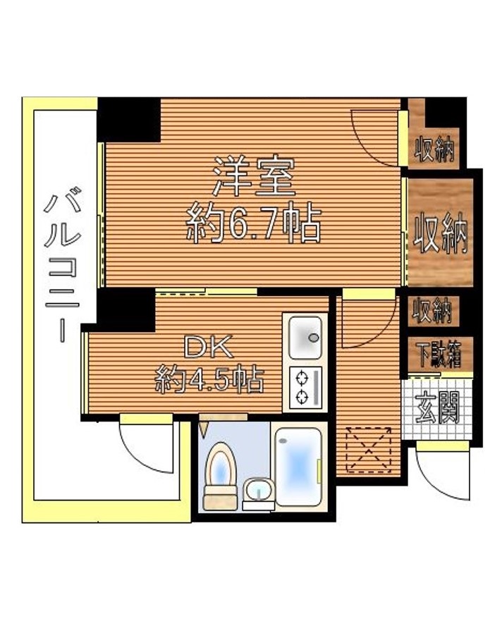 マムハイツ千駄木 3階 1DKの間取り