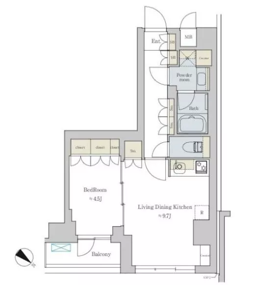 Ｂｒｉｌｌｉａ　ｉｓｔ　文京六義園 3階 1LDKの間取り
