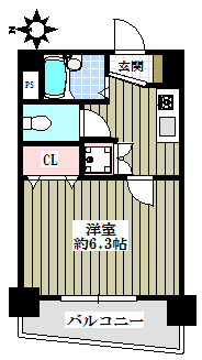 ロアール御茶ノ水順天堂大学前 3階 1Kの間取り