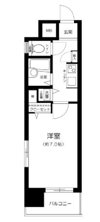 ガラ・ステージ茗荷谷 6階 1Kの間取り