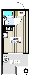 ライオンズマンション本郷 6階 1Rの間取り