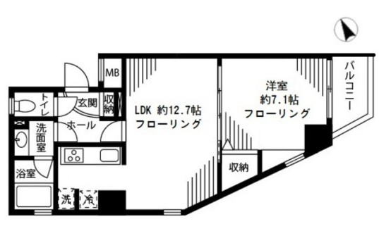 プリマヴェーラ小石川 4階 1LDKの間取り