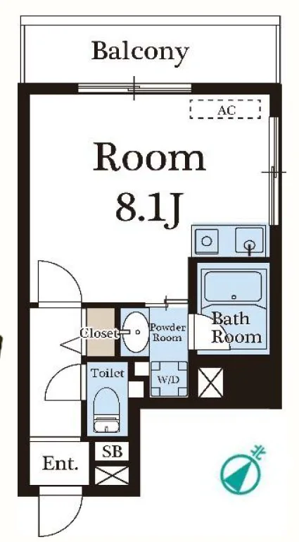 ジュネ本郷 5階 1Rの間取り