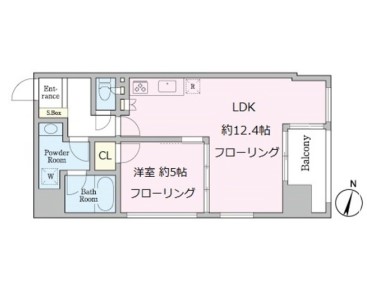 グランプラス千駄木 9階 1LDKの間取り