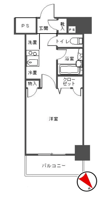 ブライズ音羽 5階 1Kの間取り