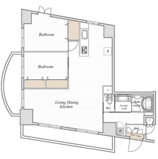 コロネード春日 10階 3LDKの間取り