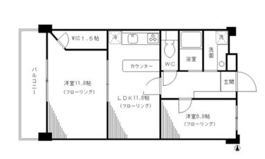 第２本郷マンション 4階 2LDKの間取り