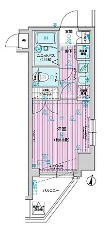 メインステージ飯田橋 1階 1Kの間取り