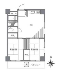 本郷サンハイツ 4階 2DKの間取り