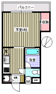 カーサ千寿 1階 1Kの間取り