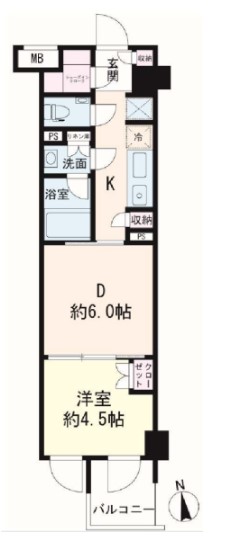 パレステージ文京江戸川橋 3階 1DKの間取り