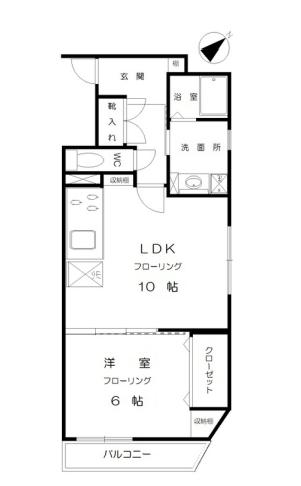 【築浅】ファビオ東大前 4階 1LDKの間取り