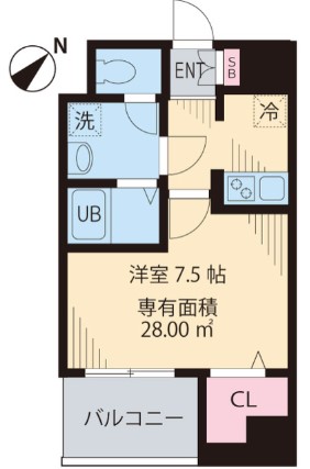 N・Y根津八重垣 6階 1Kの間取り