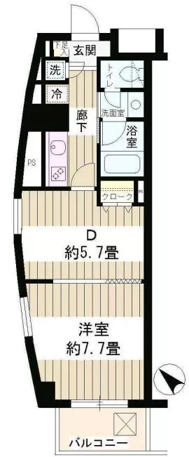エステージ六義園 3階 1DKの間取り