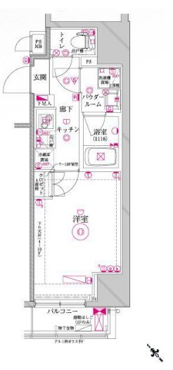 セジョリ駒込 8階 1Kの間取り