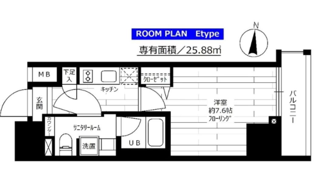 ステージグランデ文京白山 2階 1Kの間取り