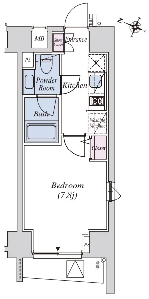 THEATER COURT本駒込(シアターコート本駒込) 13階 1Kの間取り