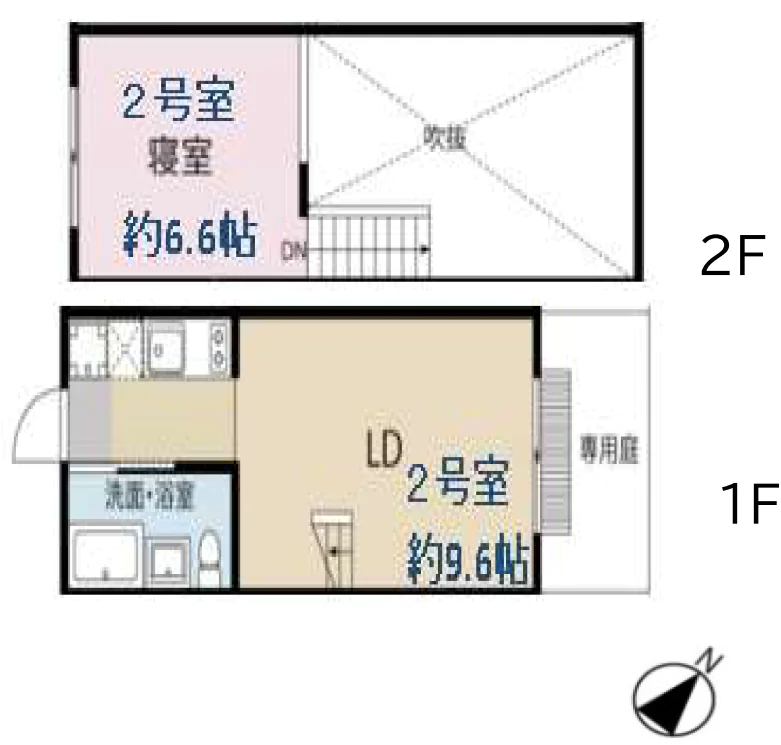 うぇすてる藍ぞめA棟 1階 1LDKの間取り