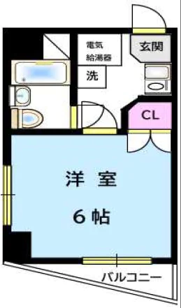 パールマンション白山 3階 1Kの間取り