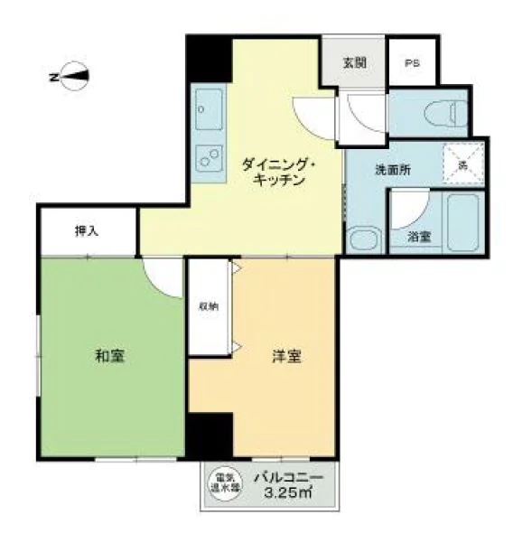 ライオンズマンション小石川第3 2階 1Rの間取り
