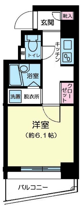 シンシア御茶ノ水 9階 1Kの間取り