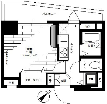 ステージファースト白山 9階 1Kの間取り