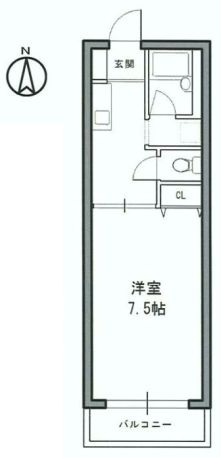 ヴィラージュ　ドゥ　ノール 1階 1Kの間取り