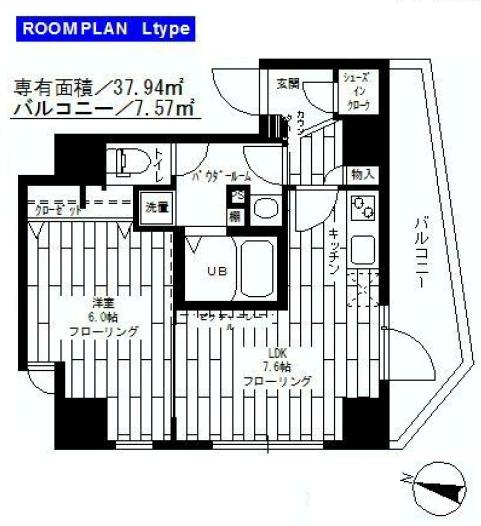 ステージグランデ文京小石川 9階 1DKの間取り