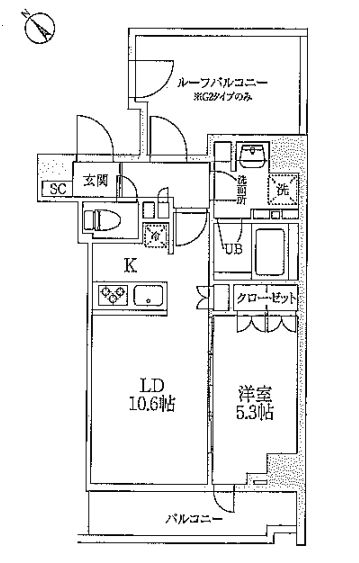 レジディア文京本郷Ⅲ 10階 1LDKの間取り