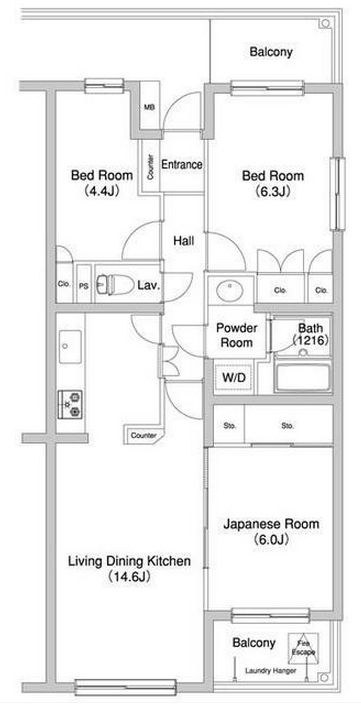 コンフォリア千石 3階 3LDKの間取り