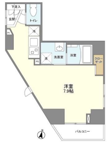MAハイツ茗荷谷 3階 1Rの間取り