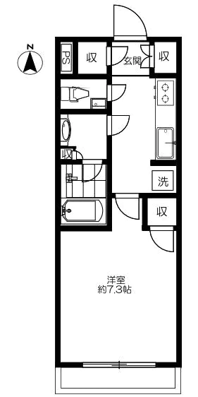 プレシス本駒込 5階 1Kの間取り