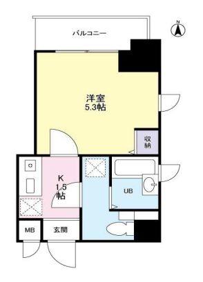 グランビュー御茶ノ水 6階 1Kの間取り